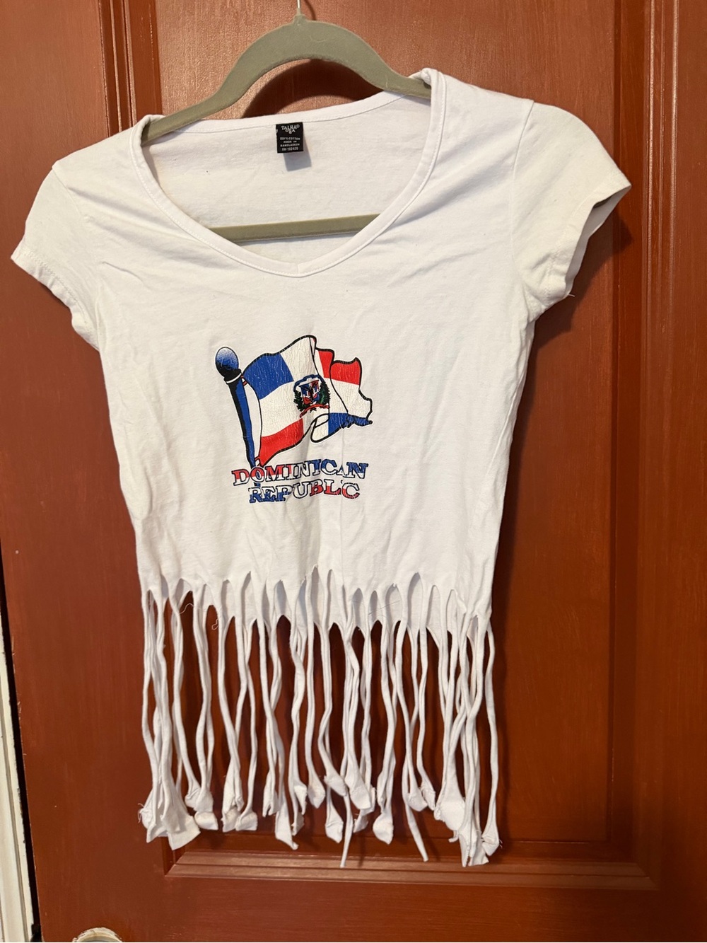 White Dominican Republic Fringe Crop Top